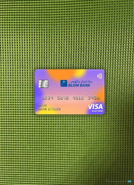 Download Egypt Blom bank visa electron card photolook front Photoshop template